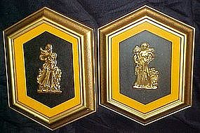 Pair of Goddess framed Turner art wall accessories