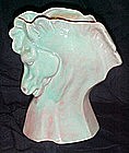 Mauve and turquoise agate horse head vase California