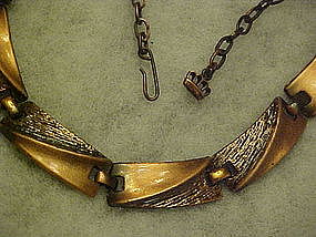 Vintage solid copper  crafted necklace