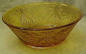 Tiara amber / gold sandwich glass 8 3/8