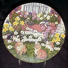Bloomin Kitties plate by Higgins Bond, Garden secrets