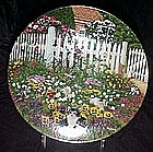 Floral Purr-fume cat plate, Higgins Bond, Garden Secret