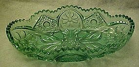 Tiara sea mist green pressed daisy pattern celery dish