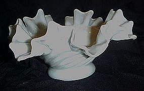 Older milk glass swirl  bowl, fluted