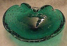 Teal control bubble Murano cigar ashtray