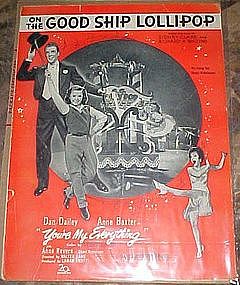 On the good ship Lollipop, Shirley Temple sheet music