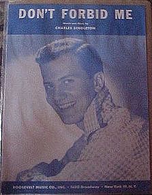 Don't Forbid me,  sheet music, Rare Pat Boone cover