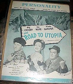 Personality sheet music, from Road to Utopia, 1945