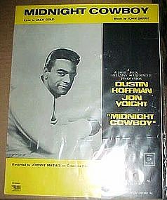 original sheet music, Midnight Cowboy, Johnny Mathis