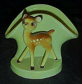 Vintage pottery Bambi deer vase / planter
