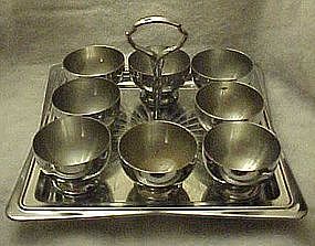 Retro Chase Chrome Bar tray with 8 drink cups