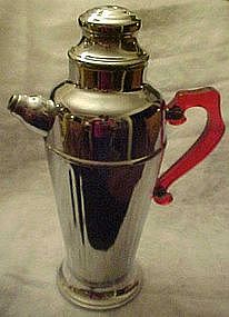 Vintage deco chrome cocktail shaker, bakelite handle