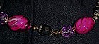 Vintage shades of fuschia beaded necklace