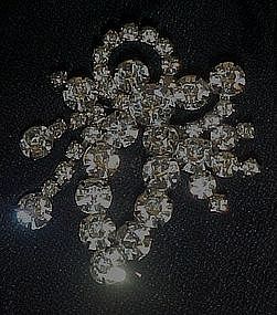 Large vintage rhinestone pin with dangle movement