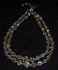 Vintage  double aurora borealis crystal beads necklace