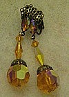 Exquisite amber aurora dangle earringins by Lewis Segal