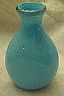 Hand blown blue cased glass vase