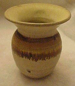 Hand made glazed  pottery vase, wheel thrown