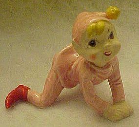 Rare Kreiss pink elf  figurine on hands and knees