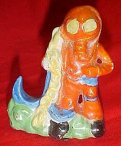 Vintage  Japan  fish tank figurine, diver with anchor
