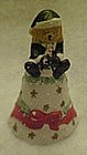 Porcelain Christmas bell, with Santa teddy bear