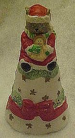 Porcelain Santa kitty Christmas bell