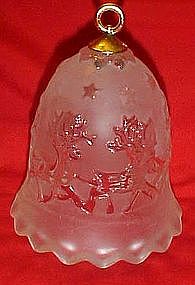 Frosted crystal bell, Santa sleigh and reindeer,