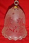 Frosted crystal bell, Santa sleigh and reindeer,