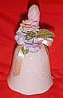 Pink sponged porcelain bell, silk flowers