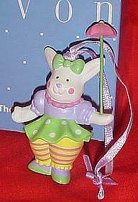 Avon pvc Clown Bunny ornament, Parading Parasol