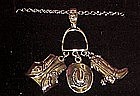 Avon Western Round-up silver charm pendant