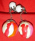 Sixties Mod Psychedelic ball and chain earrings