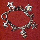 Fourth of July patriotic charm bracelet, New on card