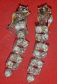 Vintage Bogoff cascade austrian crystal earrings