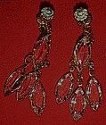Crystal Marquis Cascade earrings, clip backs