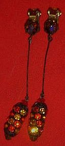 Vintage rhinestone lantern earrings