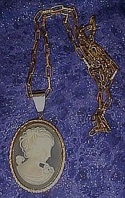 Costume faux Cameo necklace / pendant
