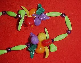 Fun  Funky plastic  tropical fruit necklace