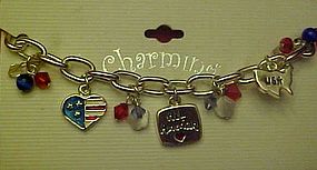 All American charm bracelet, new on card