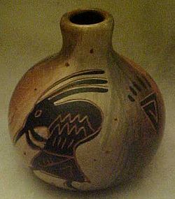 Native american pottery vase, signed piece