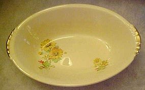Paden City PCP60 yellow daisies oval vegetable bowl