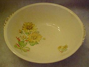Paden City pottery, yellow daisies round vegetable bowl