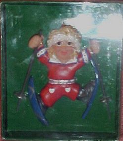 Kurt Adler Skiing boy ornament, mint in box