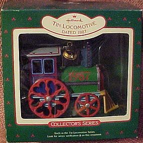 Hallmark tin Locomotive ornament 1987 MIB