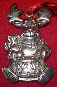 Gorham silver Reindeer playing drum ornament