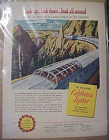 Vintage 1952 Vista Dome California Zephyr train add