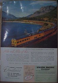 Vintage 1956  Union Pacific Railroad train add,