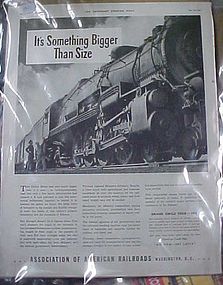 Vintage 1941 Association of American Railroads train ad