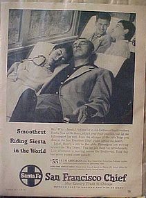 Vintage 1956 Santa Fe Railroad train add