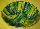 Vintage Mexican pottery bowl, beautiful  colorful glaze